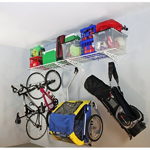 SafeRacks | Garage Wall Shelf Two-Pack 18x48 | Includes Bike Hoo...