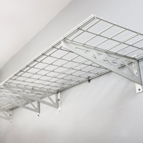 SafeRacks | Garage Wall Shelf Two-Pack 18x48 | Includes Bike Hoo...