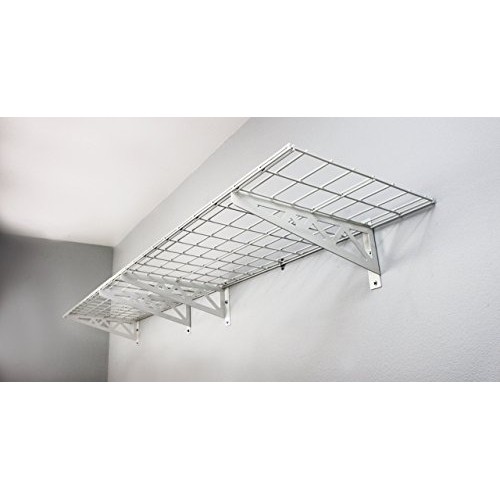 SafeRacks | Garage Wall Shelf Two-Pack 18x48 | Includes Bike Hoo...