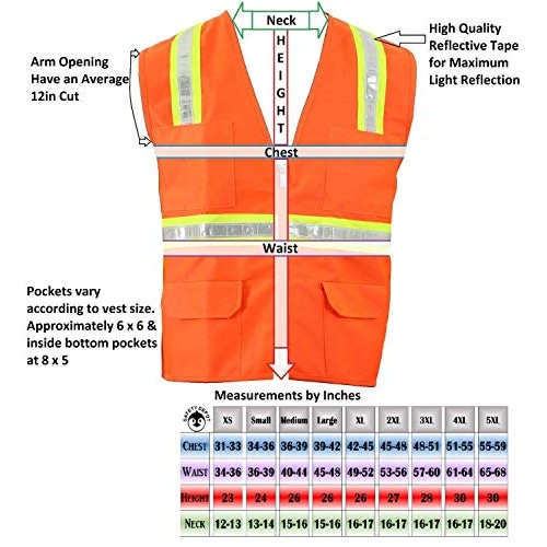 Safety Depot Safety Vest High Visibility Reflective Tape 8038-RD ...