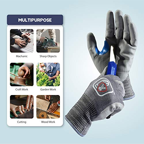 SAFEYEAR Cut Resistant Glove,Food Grade Level 5 Protection,Thin an...