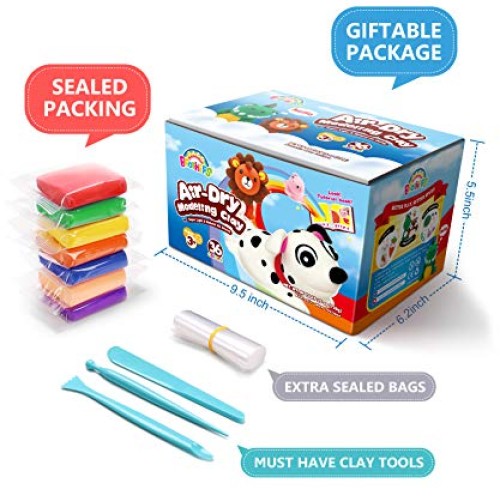 Sago Brothers Air Dry Clay, 36 Colors Modeling Clay for Kids, Mold...