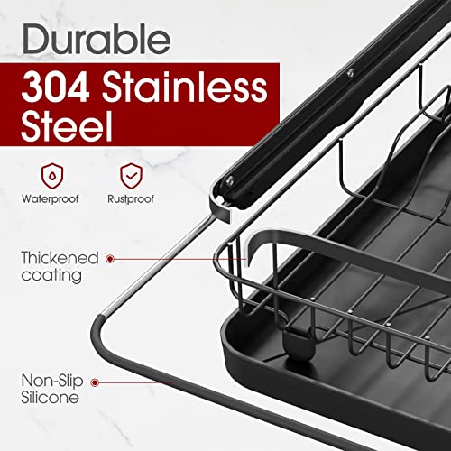 Sakugi Sink Drying Rack - Dish Rack with Drainboard for Kitchen Co...