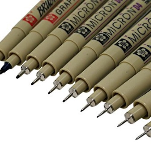 Sakura Pigma 10 Fineliner Pens Black Archival Ink Artist Drawing S...