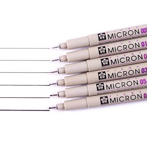 Sakura Pigma 30062 Micron Blister Card Ink Pen Set, Black, Asst P...