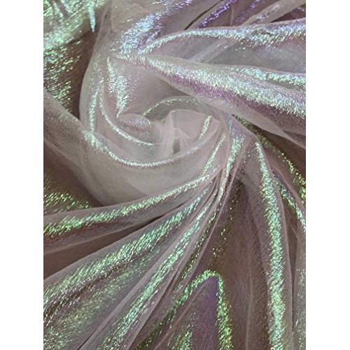Sal Tex Fabrics, Crush Iridescent Shimmer Organza Fabric 45 Wide,...