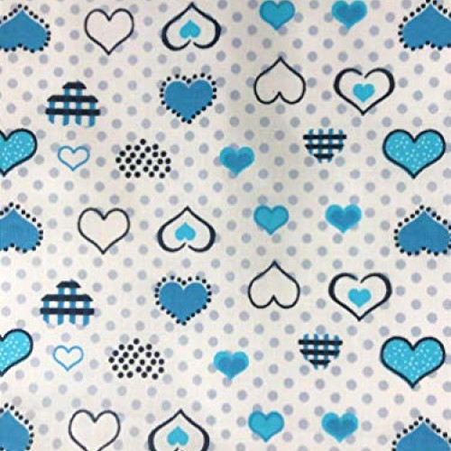 Sal Tex Fabrics, Heart Shapes and Dots Print Poly Cotton Fabric, S...