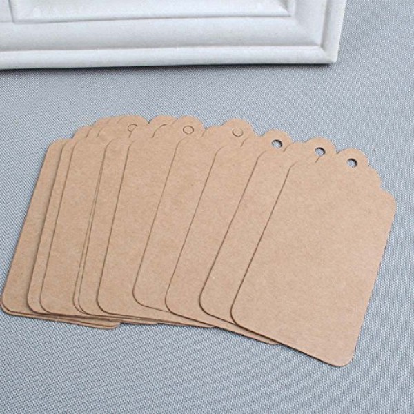 SallyFashion 200pcs Kraft Paper Gift Tags with Free 200 Root Natur...