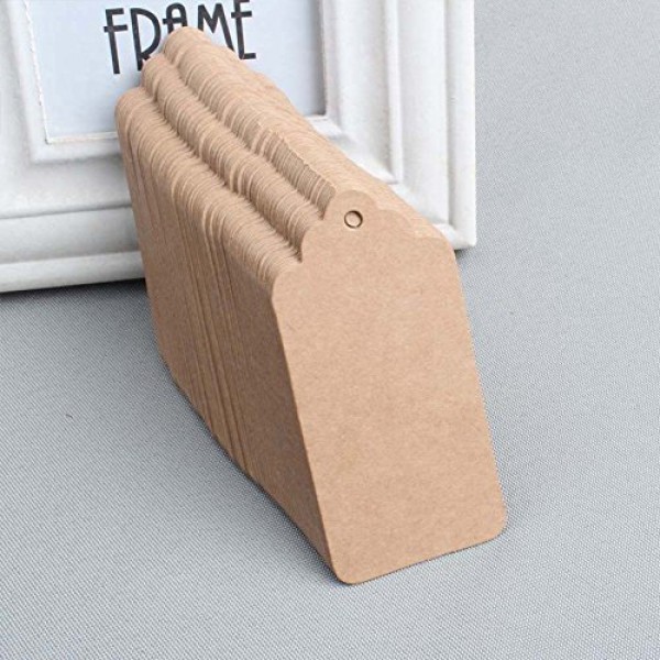 SallyFashion 200pcs Kraft Paper Gift Tags with Free 200 Root Natur...