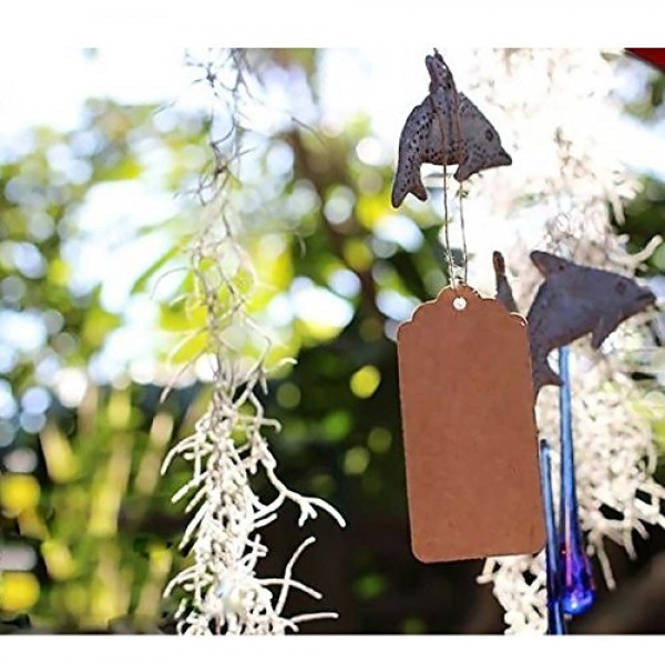 SallyFashion 200pcs Kraft Paper Gift Tags with Free 200 Root Natur...