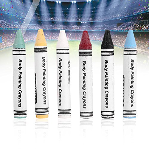 6 Colors UV Face and Body Paint Sticks, Washable Face Painting Kit...