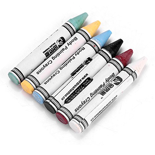 6 Colors UV Face and Body Paint Sticks, Washable Face Painting Kit...