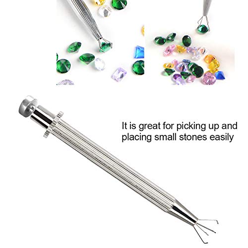 Professional diamond Holder Pick-Up Tool Diamond Gems Prong Tweeze...