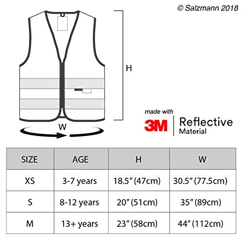 Salzmann 3M Childrens High Visibility Safety Vest with Zipper | M...