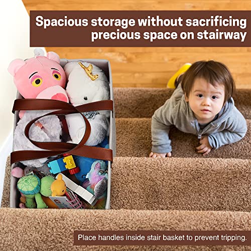 SAM AND MABEL Stair Baskets for Carpeted and Wooden Stairs - 16” L...