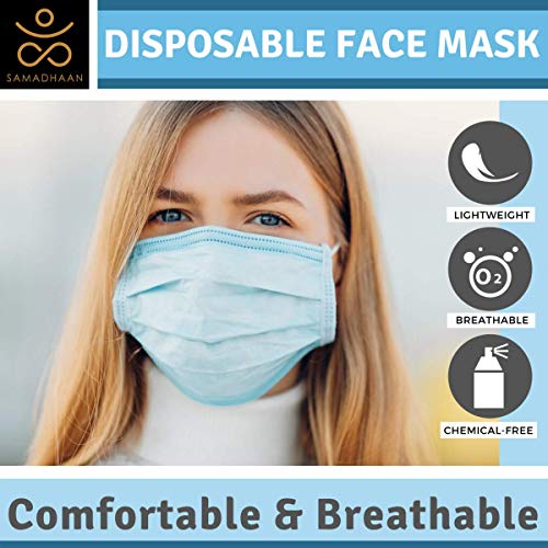 Disposable Mask - Safety Face Mask Pack of 50 Non Woven Thick 3-...