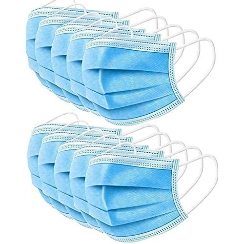 Disposable Mask - Safety Face Mask Pack of 50 Non Woven Thick 3-...