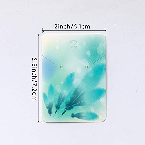 100Pack Blue Feather Earring Cards for Display Jewelry Card Jewelr...