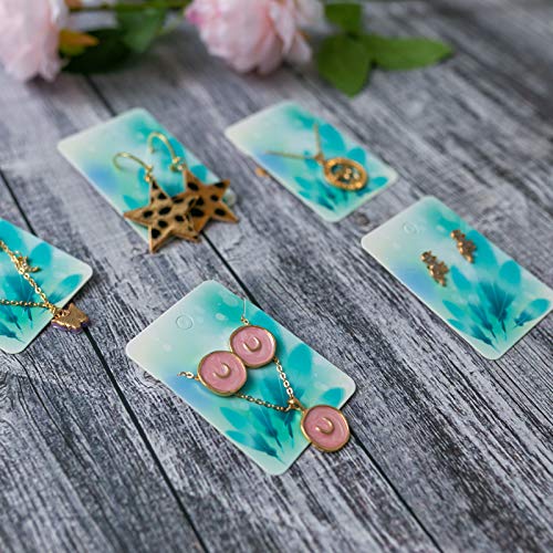 100Pack Blue Feather Earring Cards for Display Jewelry Card Jewelr...