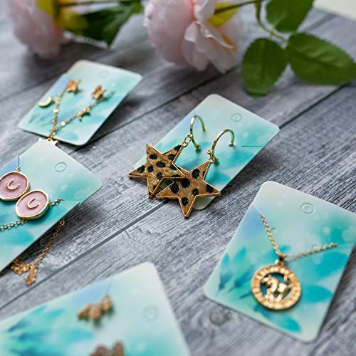 100Pack Blue Feather Earring Cards for Display Jewelry Card Jewelr...