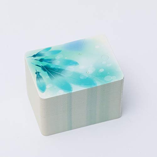 100Pack Blue Feather Earring Cards for Display Jewelry Card Jewelr...