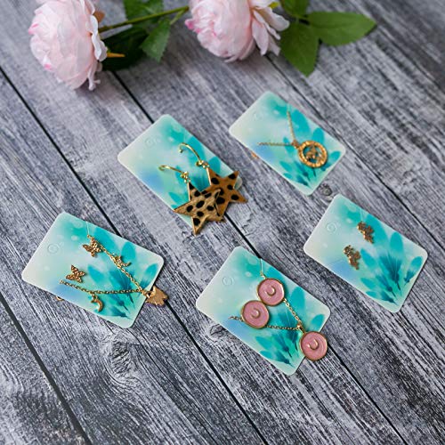 100Pack Blue Feather Earring Cards for Display Jewelry Card Jewelr...