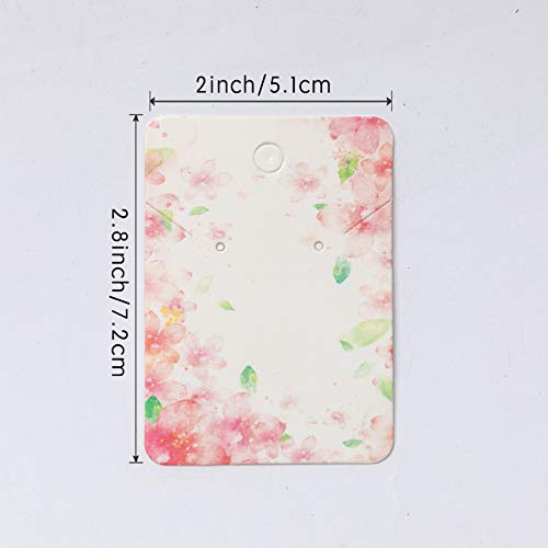 100Pack Flower Earring Cards for Display Necklace Card Jewelry Dis...