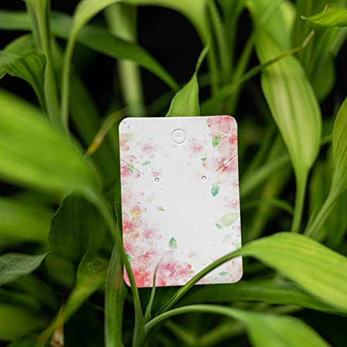 100Pack Flower Earring Cards for Display Necklace Card Jewelry Dis...