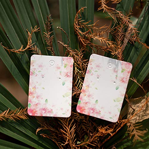 100Pack Flower Earring Cards for Display Necklace Card Jewelry Dis...