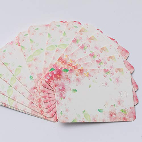 100Pack Flower Earring Cards for Display Necklace Card Jewelry Dis...