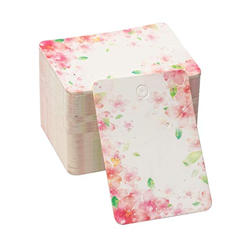 100Pack Flower Earring Cards for Display Necklace Card Jewelry Dis...
