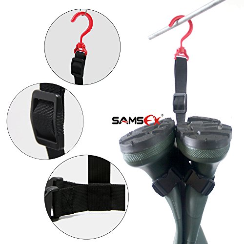 SAMSFX Fishing Wader Boot Hanger Hanging Strap Belt with Swivel Ho...