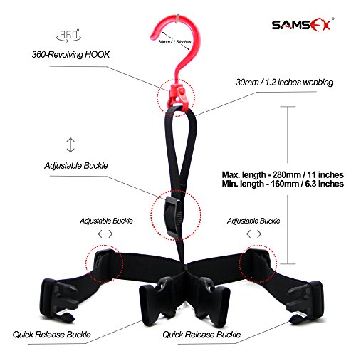 SAMSFX Fishing Wader Boot Hanger Hanging Strap Belt with Swivel Ho...