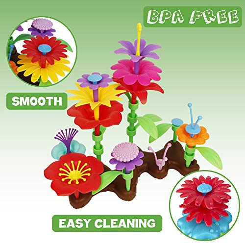 SAND MINE Flower Garden Building Toys, 198 PCS Kids Flower Garden ...