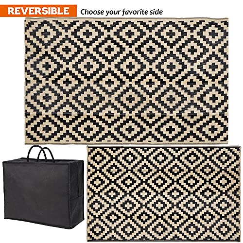SAND MINE Reversible Mats, Plastic Straw Rug, Modern Area Rug, Lar...
