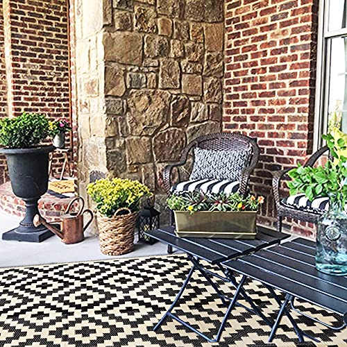 SAND MINE Reversible Mats, Plastic Straw Rug, Modern Area Rug, Lar...