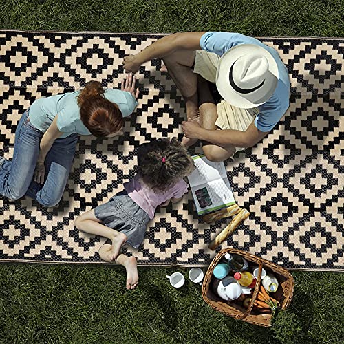 SAND MINE Reversible Mats, Plastic Straw Rug, Modern Area Rug, Lar...