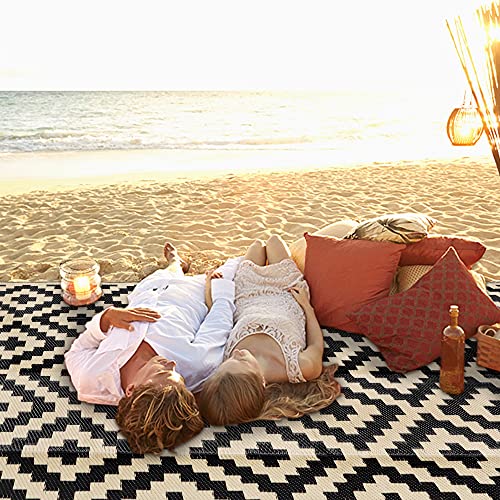 SAND MINE Reversible Mats, Plastic Straw Rug, Modern Area Rug, Lar...
