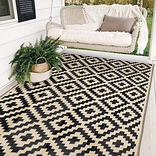 SAND MINE Reversible Mats, Plastic Straw Rug, Modern Area Rug, Lar...