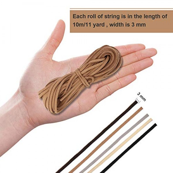 5 Colors Suede Cord Faux Leather Cord String Rope Thread for Brace...