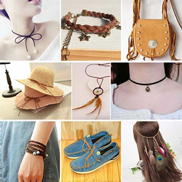 5 Colors Suede Cord Faux Leather Cord String Rope Thread for Brace...