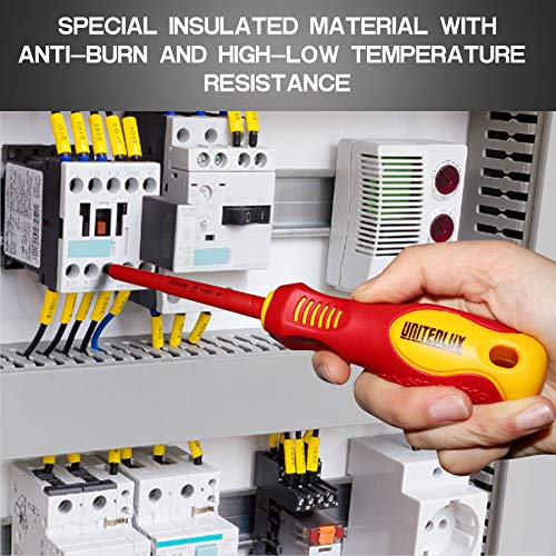 6 Piece Insulated Screwdriver Set, 1000V VDE Insulated Electrician...