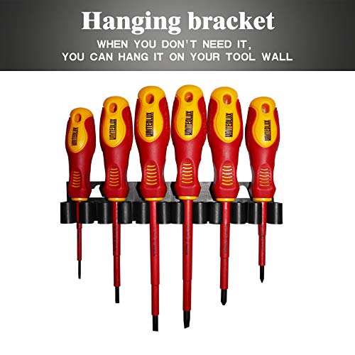 6 Piece Insulated Screwdriver Set, 1000V VDE Insulated Electrician...