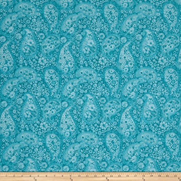 Santee Print Works 108 Wide Back Paisley Turquoise Fabric by the ...