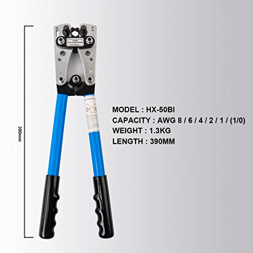 Sanuke Battery Cable wire Lug Crimping Tool for AWG 8-1/0 Electric...