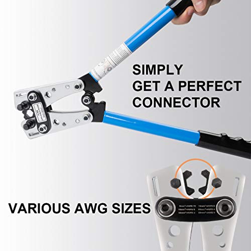 Sanuke Battery Cable wire Lug Crimping Tool for AWG 8-1/0 Electric...