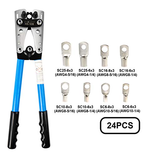 Sanuke Battery Cable wire Lug Crimping Tool for AWG 8-1/0 Electric...