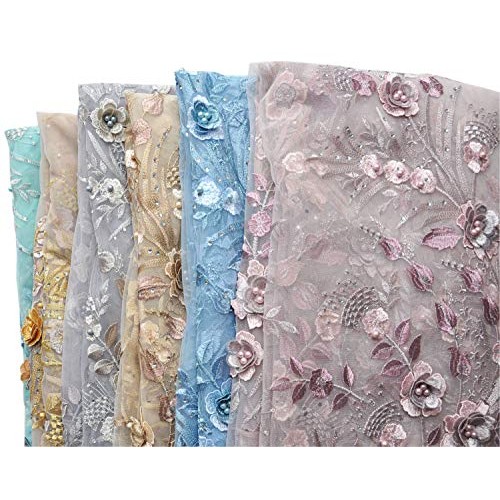 SanVera17 Applique African Lace Fabric 3D Lace Material Net Lace F...