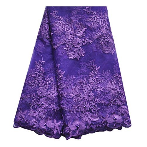 SanVera17 African Lace Net Fabrics Nigerian French Fabric Embroide...