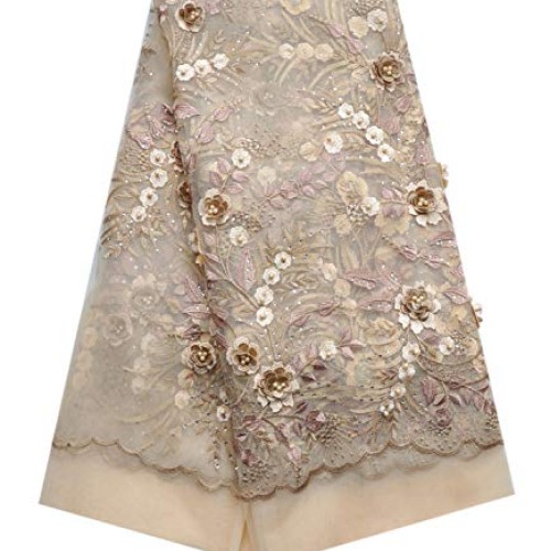 SanVera17 Applique African Lace Fabric 3D Lace Material Net Lace F...